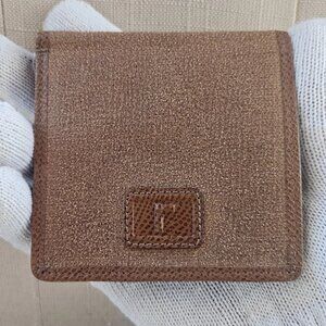 Renoma Paris Wallet Billfold Brown Leather Bi Fold Slim Card Holder Unisex Purse